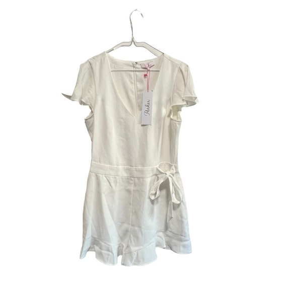 Parker Catherine Flutter Sleeve Women's Romper, New with Tags, Small, MSRP $298 - Picture 2 of 5
